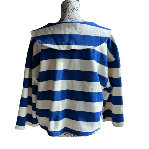 Anthropologie Sunday in Brooklyn Collared Structured nautical Crop Top Sz XL - Picture 3 of 7